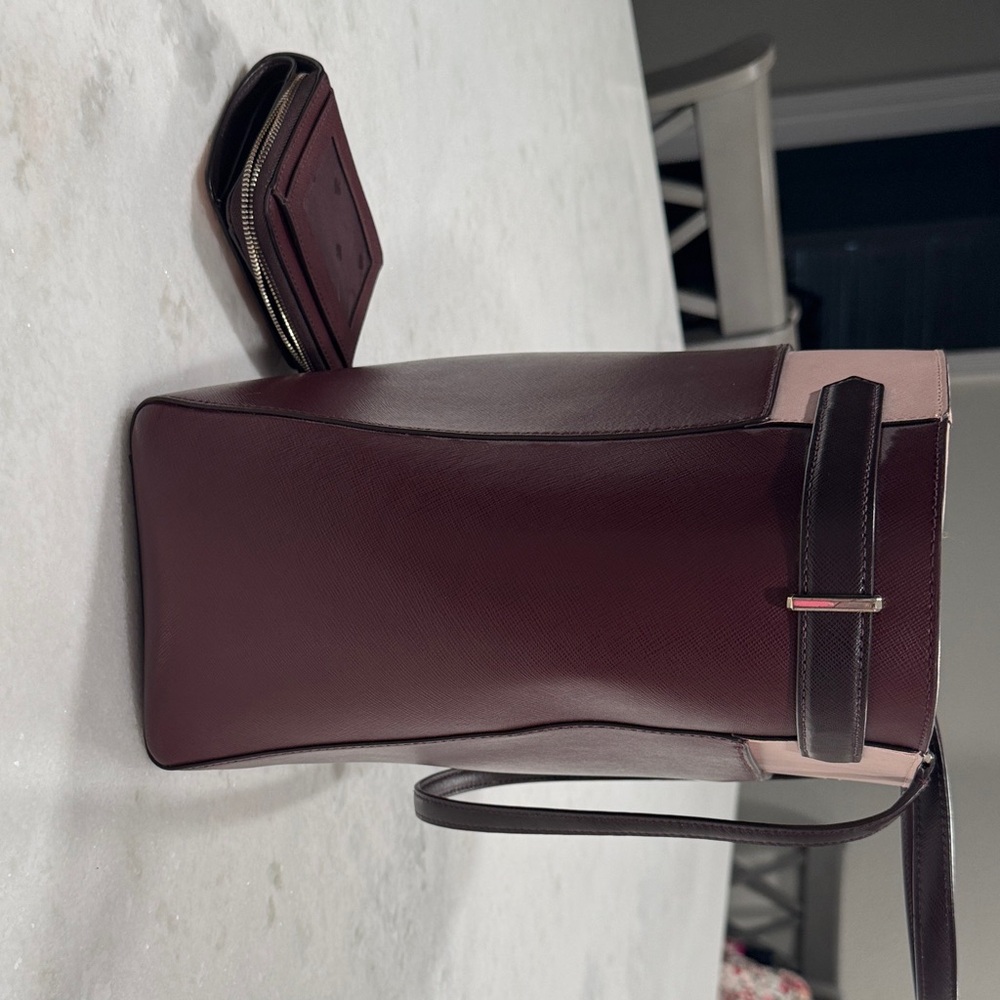 Kate Spade Maroon and Blush Surprise Tote - Picture 5 of 7